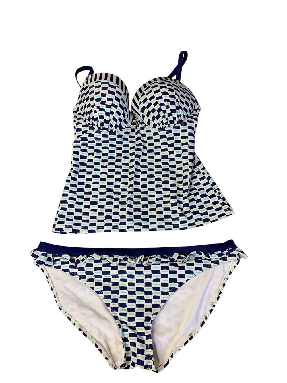 Cleo by Panache "Lucille" Geometric Tankini Swim Set - Size Large
